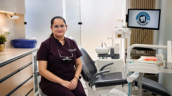 Dr. Manisha S. Nautiyal beside the dental chair at her clinic in Talwara